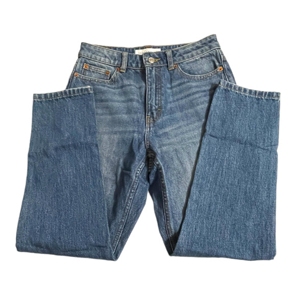 Topshop Womens Jeans Size 26 Mom Tapered High Wasit Denim Blue Jeans Medium Wash - Picture 5 of 8